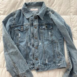 Light Blue Jean Jacket with Contrast Stitching